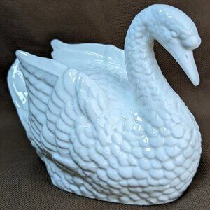 VINTAGE 1982 Schmid Swan Night Light Cover Fine Bone China